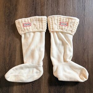 Hunter Cream Fleece Boot Socks